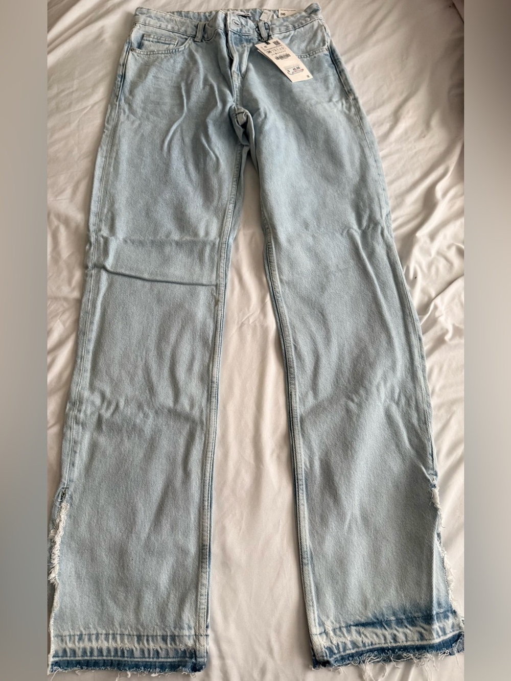 Zara Light Blue Wide-Leg Jeans